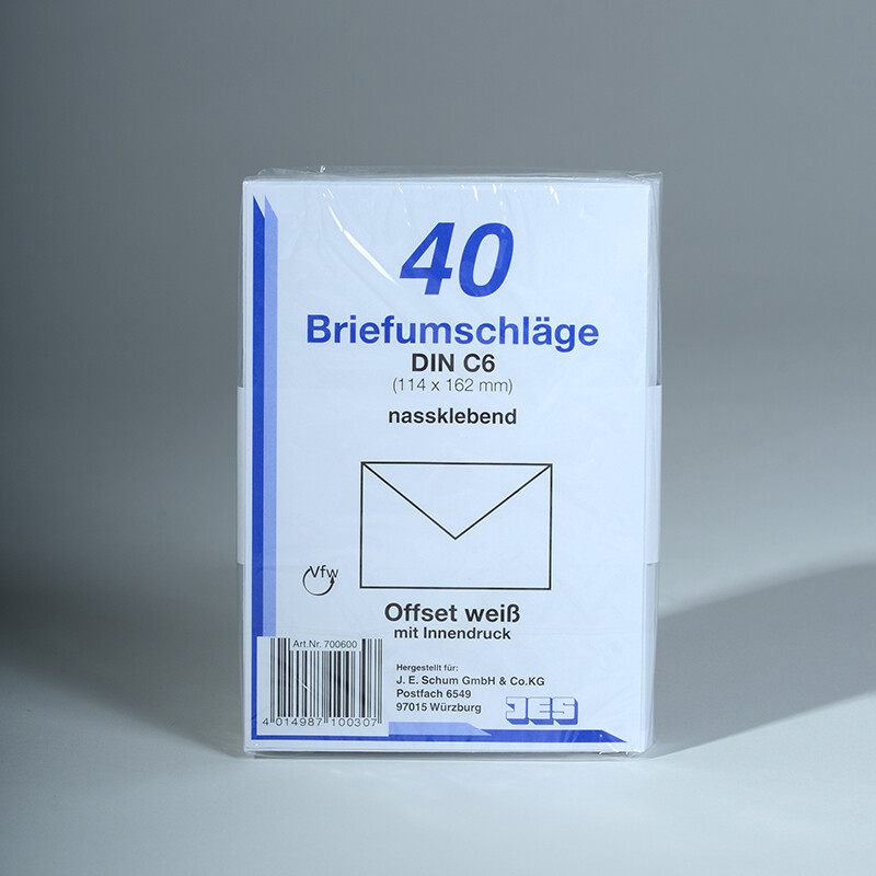Briefumschläge C 6, 40 Stück/Pack