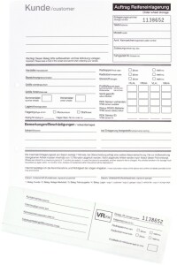 Einlagerungsformular, 25 Stück/Block