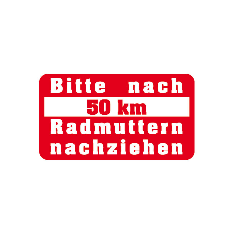 Warnhinweisaufkleber "Bitte nach 50 box