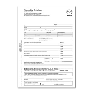Neuwagenbestellung (Verkauf an Verbraucher) 25 Stück/Block